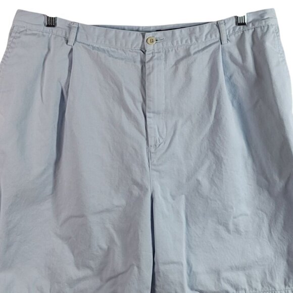 Lands' End Chino Shorts Blue SZ 20W Zip Pockets 8" Inseam Elastic Waist Cotton - Picture 2 of 7